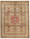 9x12 Ivory and Multicolor Turkish Tribal Rug