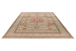 9x12 Ivory and Multicolor Turkish Tribal Rug