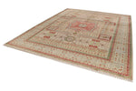 9x12 Ivory and Multicolor Turkish Tribal Rug