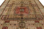 9x12 Ivory and Multicolor Turkish Tribal Rug