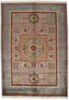 6x8 Light Camel and Multicolor Turkish Tribal Rug