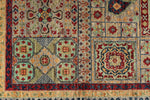 6x8 Light Camel and Multicolor Turkish Tribal Rug