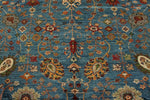 8x10 Light Blue and Multicolor Turkish Tribal Rug