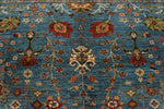 8x10 Light Blue and Multicolor Turkish Tribal Rug