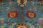 8x10 Light Blue and Multicolor Turkish Tribal Rug