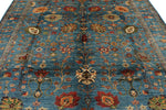 8x10 Light Blue and Multicolor Turkish Tribal Rug