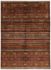 9x12 Multicolor and Red Tribal Rug