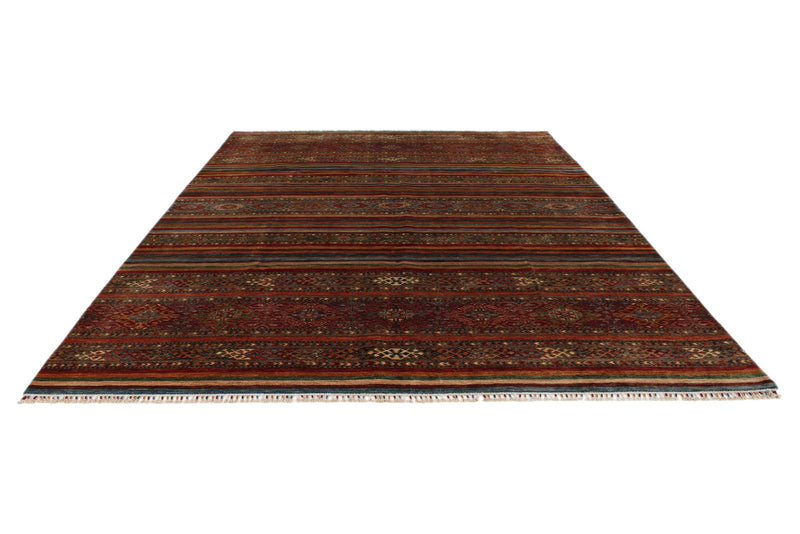 9x12 Multicolor and Red Tribal Rug