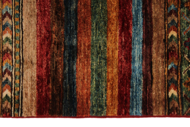 9x12 Multicolor and Red Tribal Rug