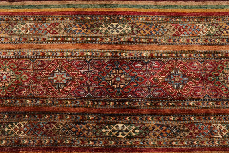 9x12 Multicolor and Red Tribal Rug