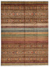 9x12 Brown and Multicolor Tribal Rug