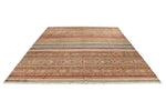 9x12 Brown and Multicolor Tribal Rug