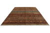 9x12 Brown and Multicolor Tribal Rug