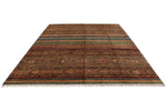 9x12 Brown and Multicolor Tribal Rug