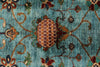 4x6 Light Blue and Multicolor Turkish Tribal Rug