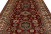 7x10 Red and Ivory Kazak Tribal Rug