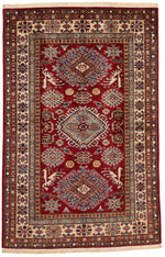 4x6 Red and Ivory Anatolian Traditional Rug