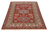 4x6 Red and Ivory Anatolian Traditional Rug