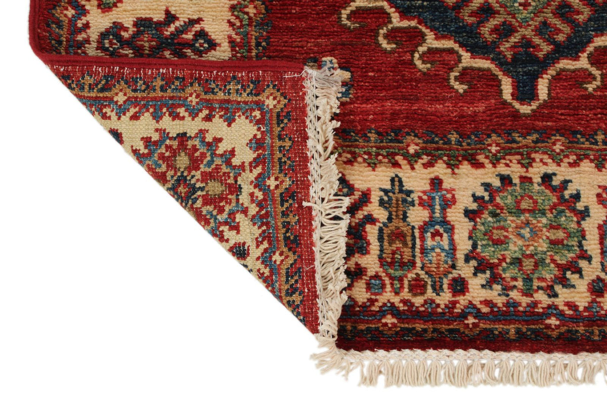 3x8 Red and Ivory Kazak Tribal Runner