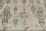 9x13 Light Blue and Beige Turkish Oushak Rug