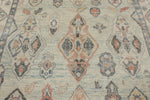 9x13 Light Blue and Beige Turkish Oushak Rug