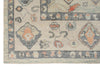 9x13 Light Blue and Beige Turkish Oushak Rug