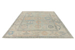 9x12 Light Blue and Ivory Turkish Oushak Rug