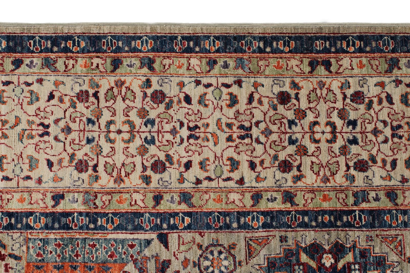 9x12 Brown and Multicolor Turkish Tribal Rug