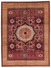 9x12 Red and Ivory Turkish Tribal Rug