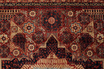 9x12 Red and Ivory Turkish Tribal Rug