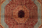 9x12 Red and Ivory Turkish Tribal Rug