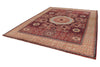 9x12 Red and Ivory Turkish Tribal Rug