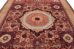 9x12 Red and Ivory Turkish Tribal Rug