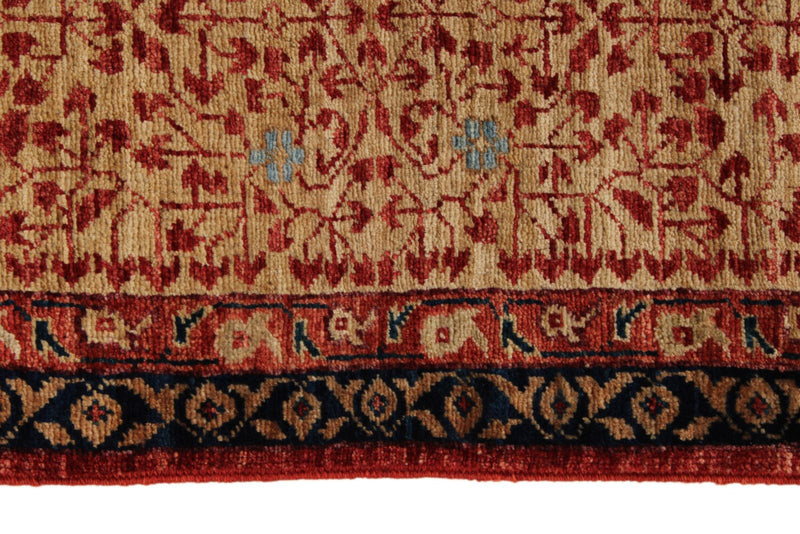 9x12 Red and Ivory Turkish Tribal Rug