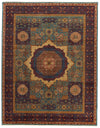 9x12 Light Blue and Multicolor Turkish Tribal Rug