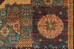 9x12 Light Blue and Multicolor Turkish Tribal Rug