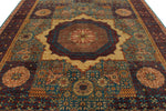 9x12 Light Blue and Multicolor Turkish Tribal Rug