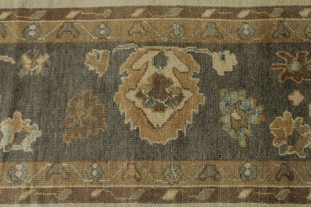 12x16 Ivory and Gray Turkish Oushak Rug