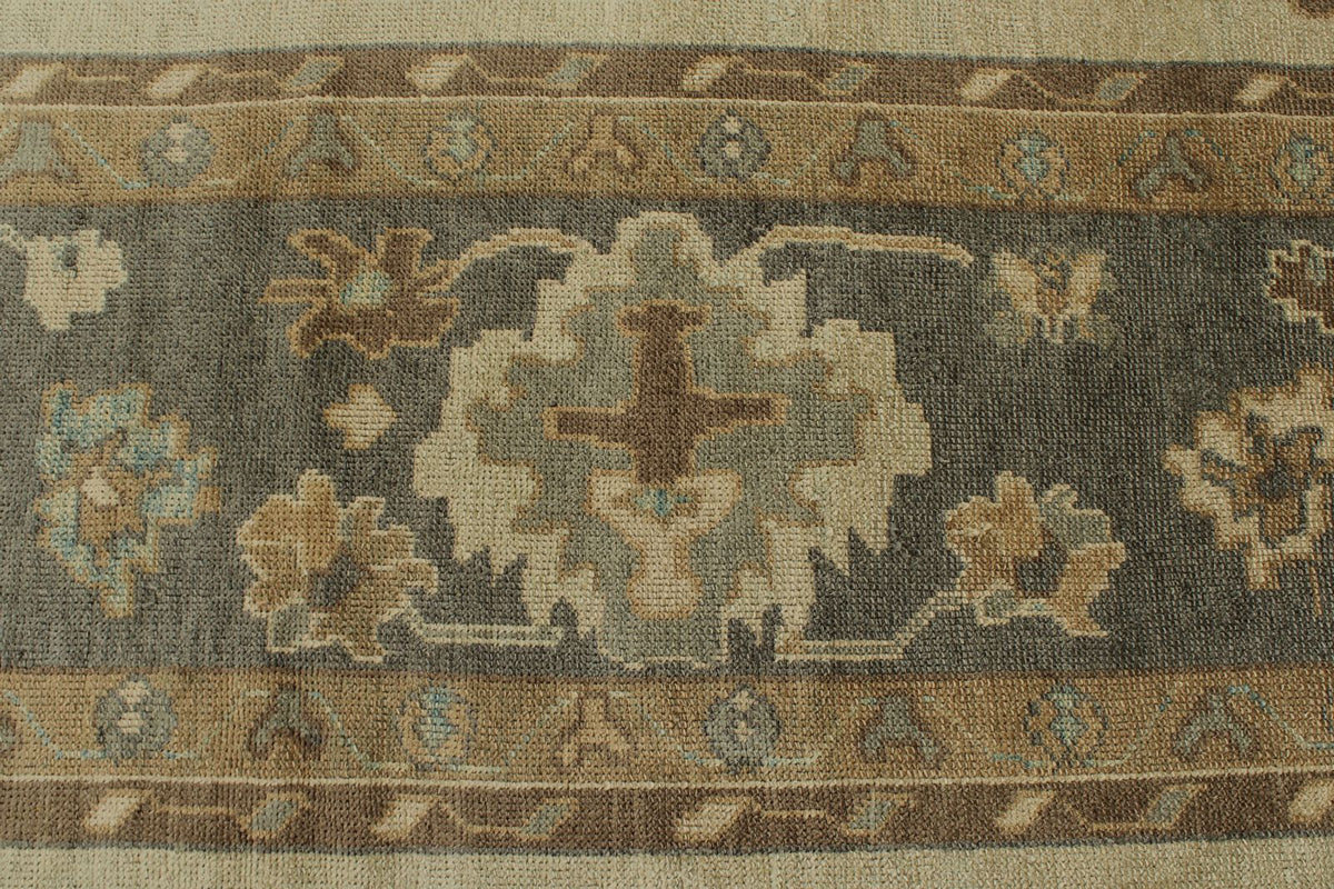 12x16 Ivory and Gray Turkish Oushak Rug