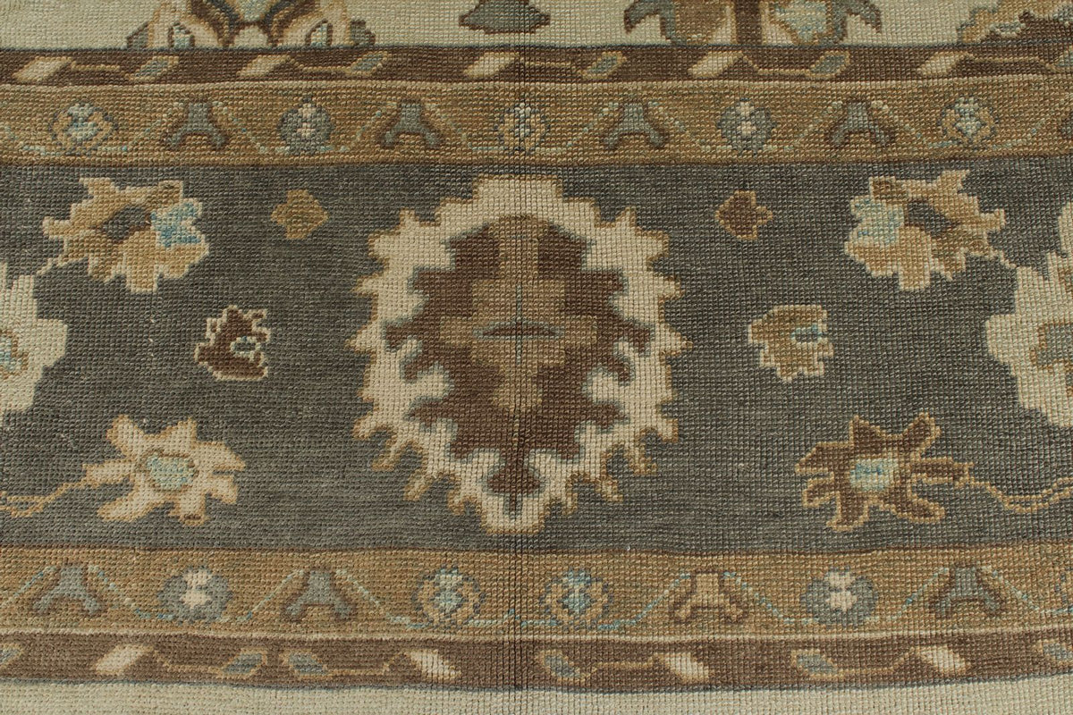 12x16 Ivory and Gray Turkish Oushak Rug