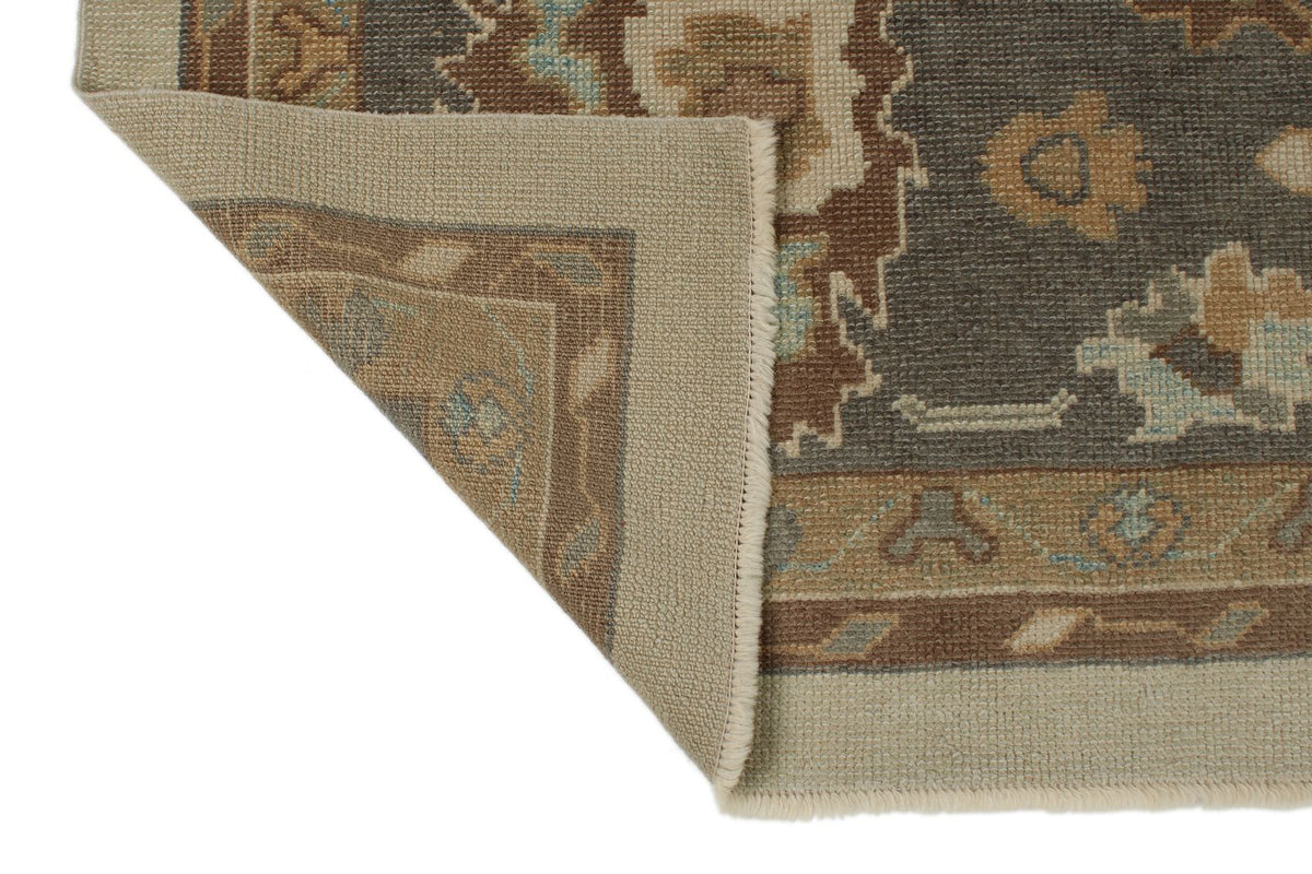 12x16 Ivory and Gray Turkish Oushak Rug