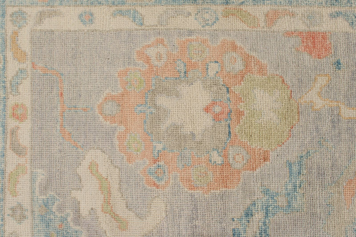8x11 Gray and Blue Turkish Oushak Rug