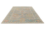 8x11 Gray and Blue Turkish Oushak Rug