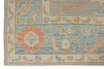 8x11 Gray and Blue Turkish Oushak Rug