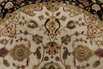 8x8 Ivory and Black Turkish Traditional Rug