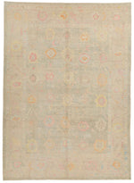 9x12 Beige and Ivory Turkish Oushak Rug