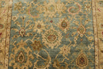 4x12 Green and Beige Turkish Traditional Runner