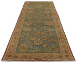 4x12 Green and Beige Turkish Traditional Runner