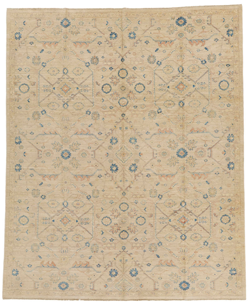 8x10 Ivory and Ivory Anatolian Traditional Rug