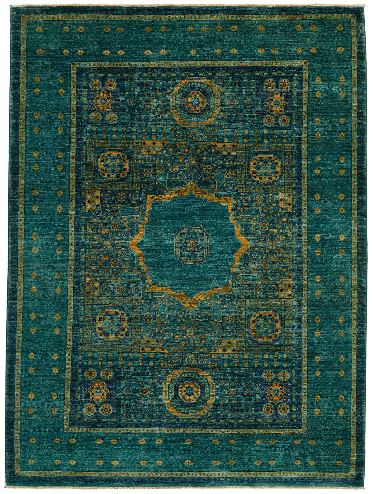 6x8 Light Blue and Light Green Anatolian Traditional Rug